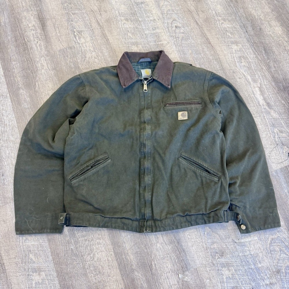 Carhartt J97 Detroit Jacket Moss Green Size M Blanket Lined Workwear Vintage