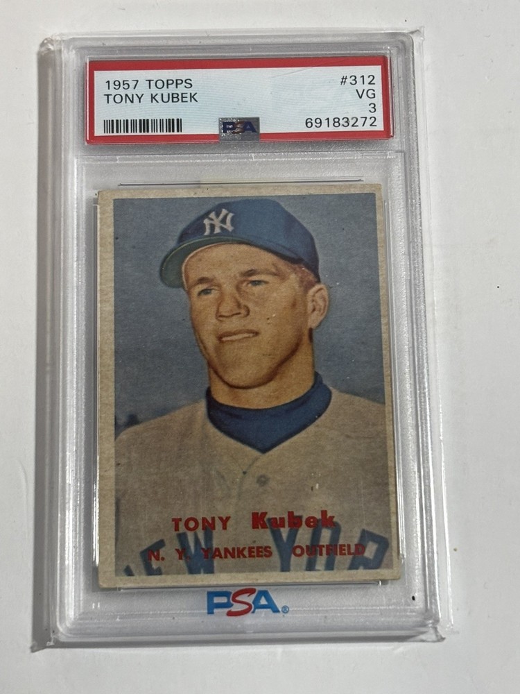 1957 Topps Tony Kubek RC 312 PSA 3 Yankees 1957 Rookie of Year