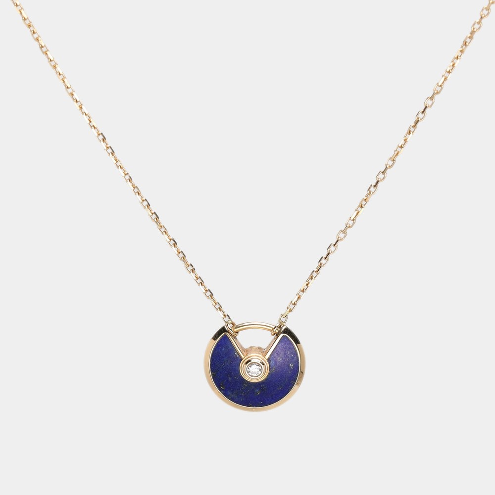 Cartier Amulette De Cartier Diamond Lapis Lazuli 18k Yellow Gold XS Model