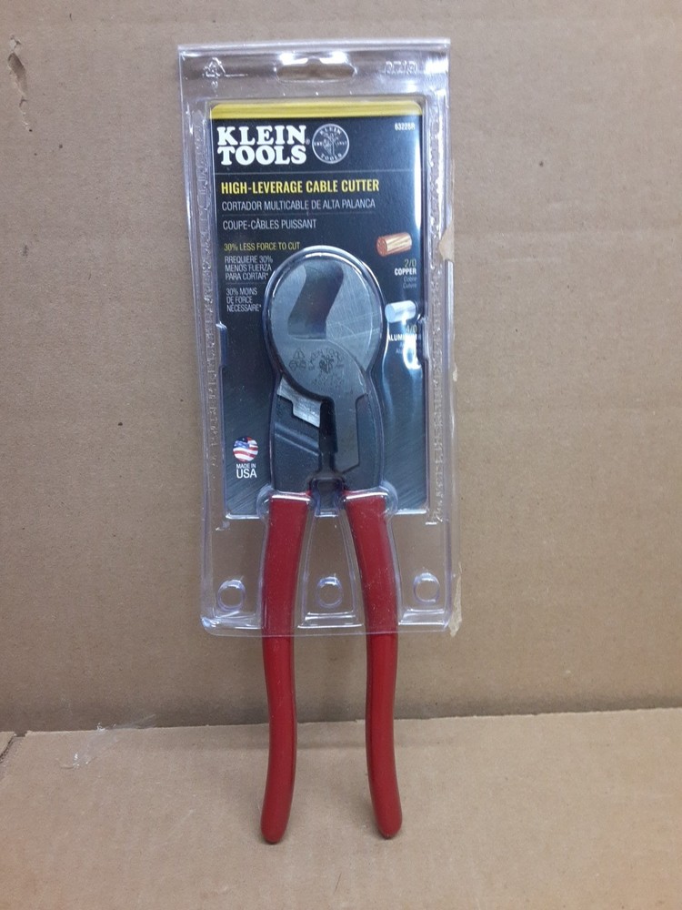 Klein Tools 63225R 9-Inch High Leverage Cable Cutter Brand New
