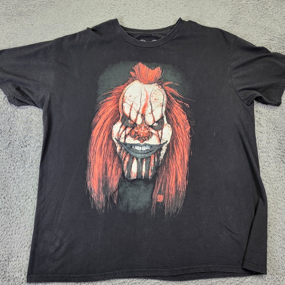 Horrorcore Art Clown Graphic Print T-Shirt in XL Size