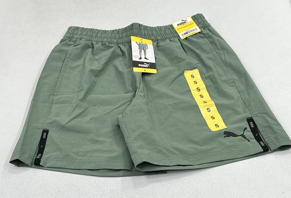 Puma Men's Active Woven Shorts, Green, Size S