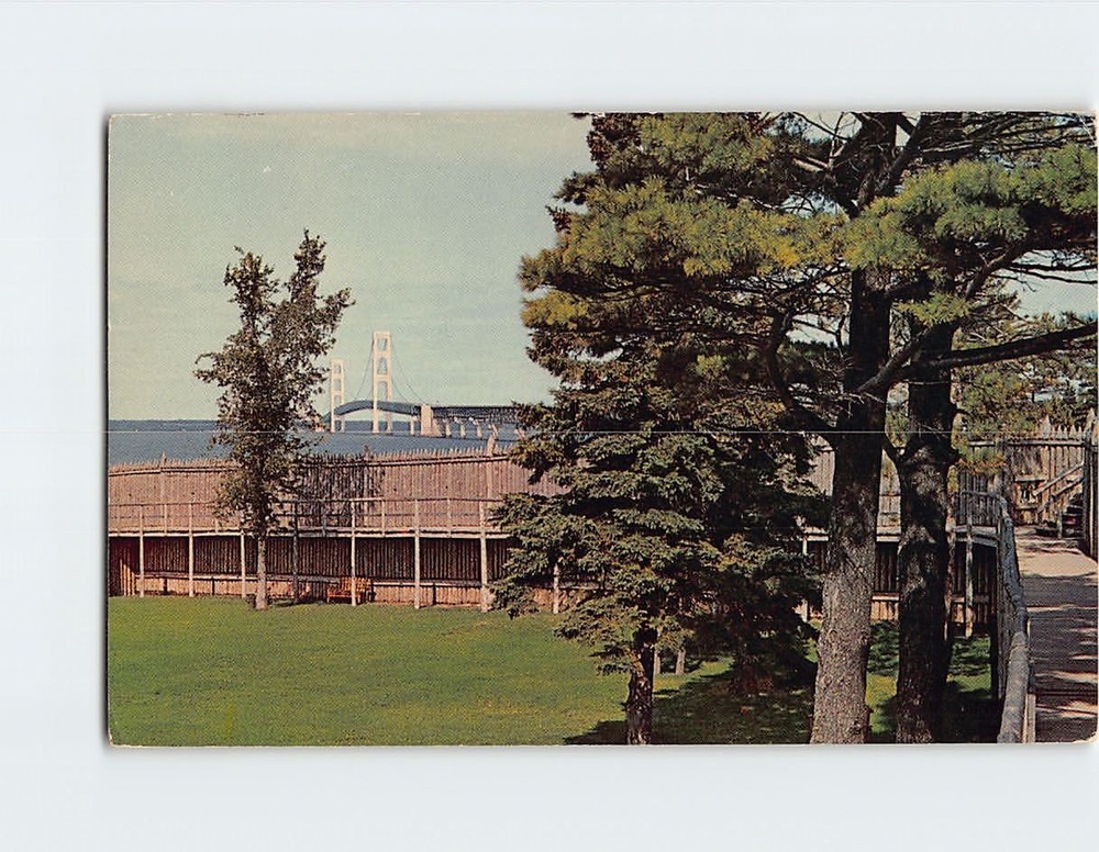 Postcard Fort Michilimackinac Mackinaw City Michigan USA