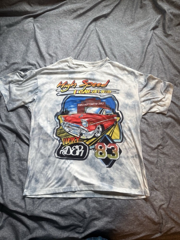Vintage Style Racing Graphic Tee Size XL