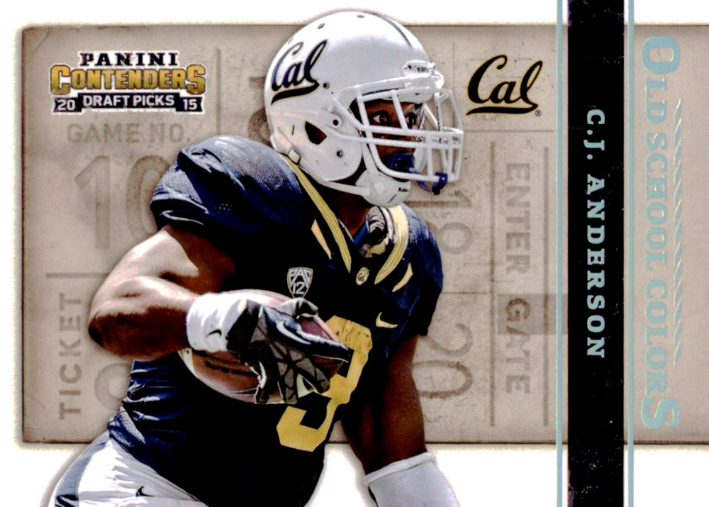 2015 Panini Contenders Draft Picks OLD SCHOOL COLORS #8 C.J. Anderson Cal Bears