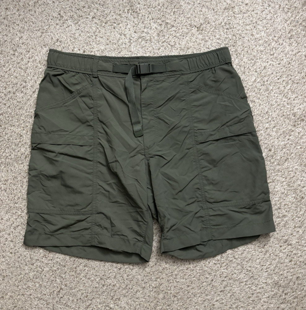 Uniqlo Shorts Mens Size XL (36) Army Green Geared Cargo Shorts Belted Hiking