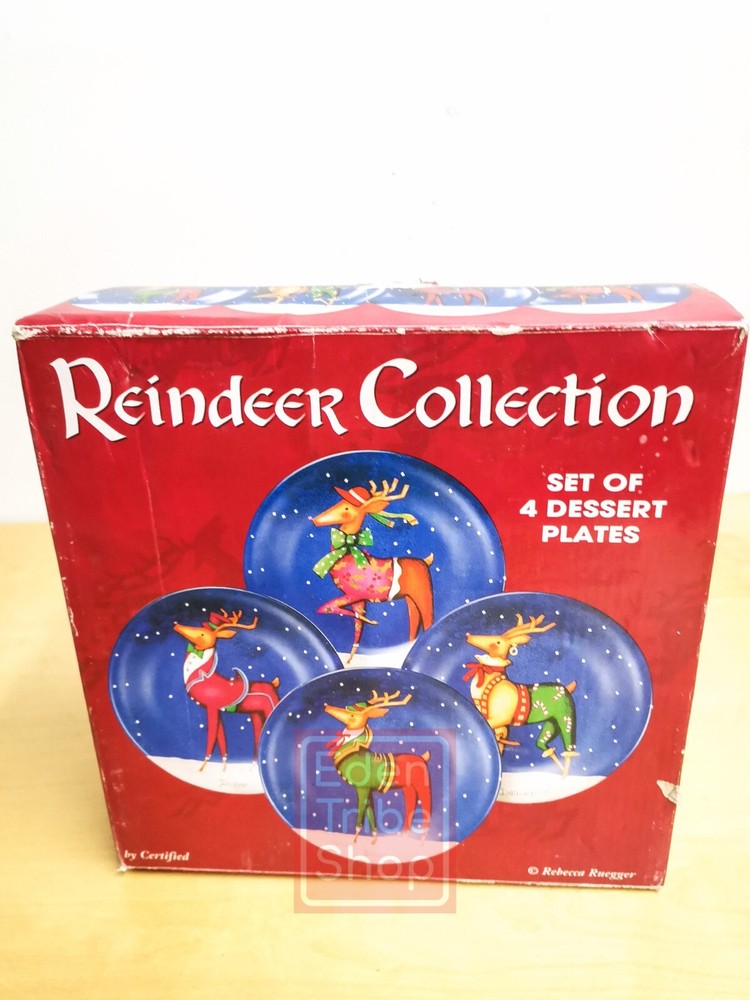 Reindeer Collection Set Of 4 Dessert Plates 8