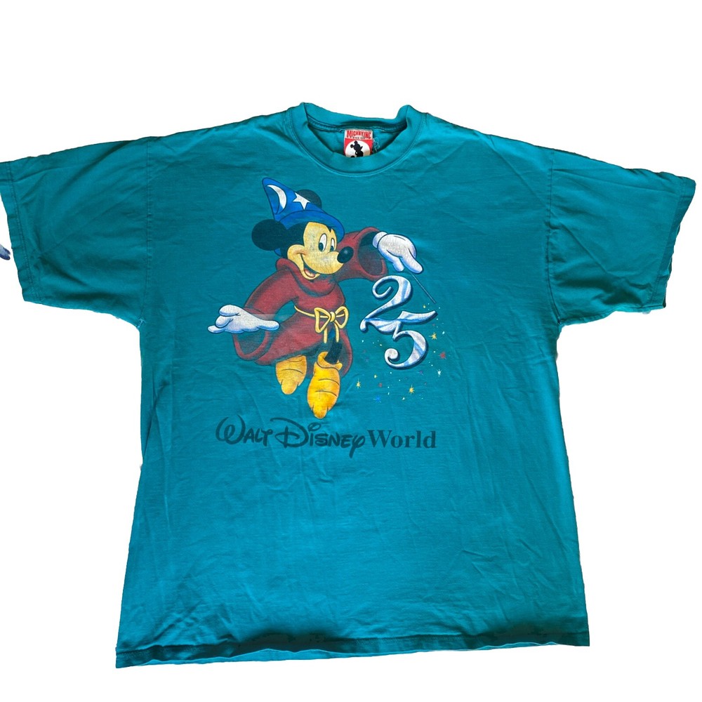 Walt Disney World 25th Anniversary Sorcerer Mickey Fantasia T-Shirt