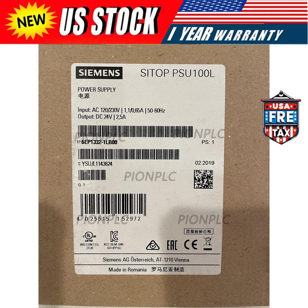 BRAND NEW SIEMENS SITOP PSU100L 24VDC power supply, 6EP1332-1LB00
