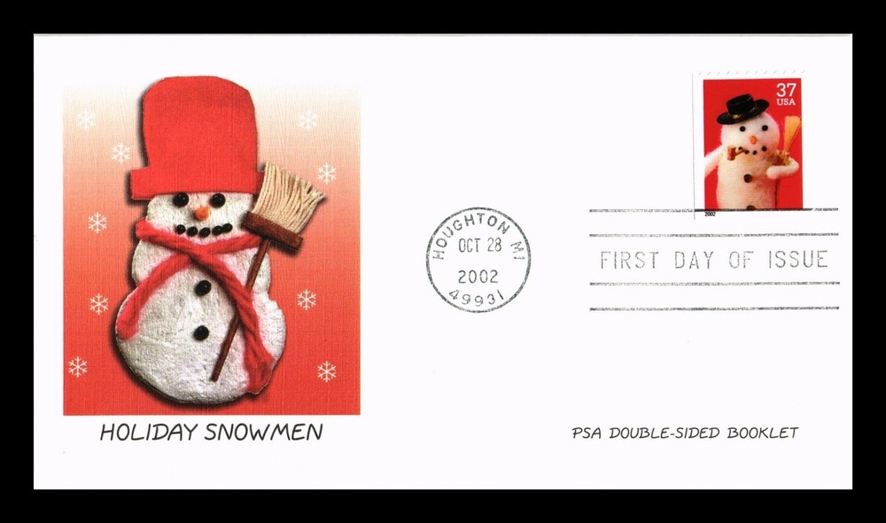 Dr Jim Stamps 37C Holiday Snowman First Day Issue Fleetwood Cachet Cover