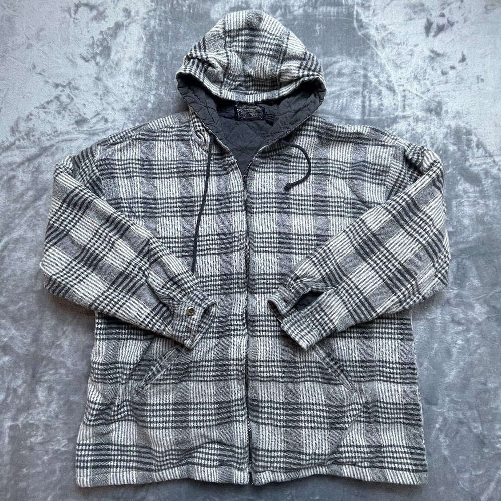 Men's Point Zero Quilted Flannel Hooded Jacket - Cozy Full Zip Workwear