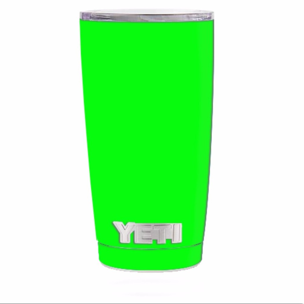 Skin Decal for Yeti 20 oz Rambler Tumbler / Bright Green