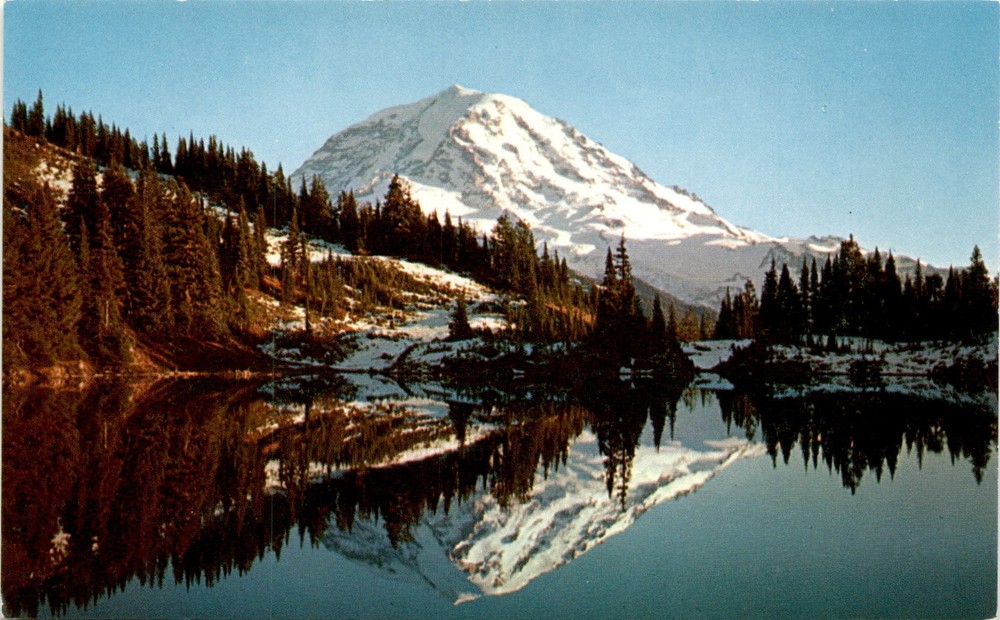 Smith's Scenic Views, Tacoma, Washington, Mt. Rainier, Eunice Lake, Postcard