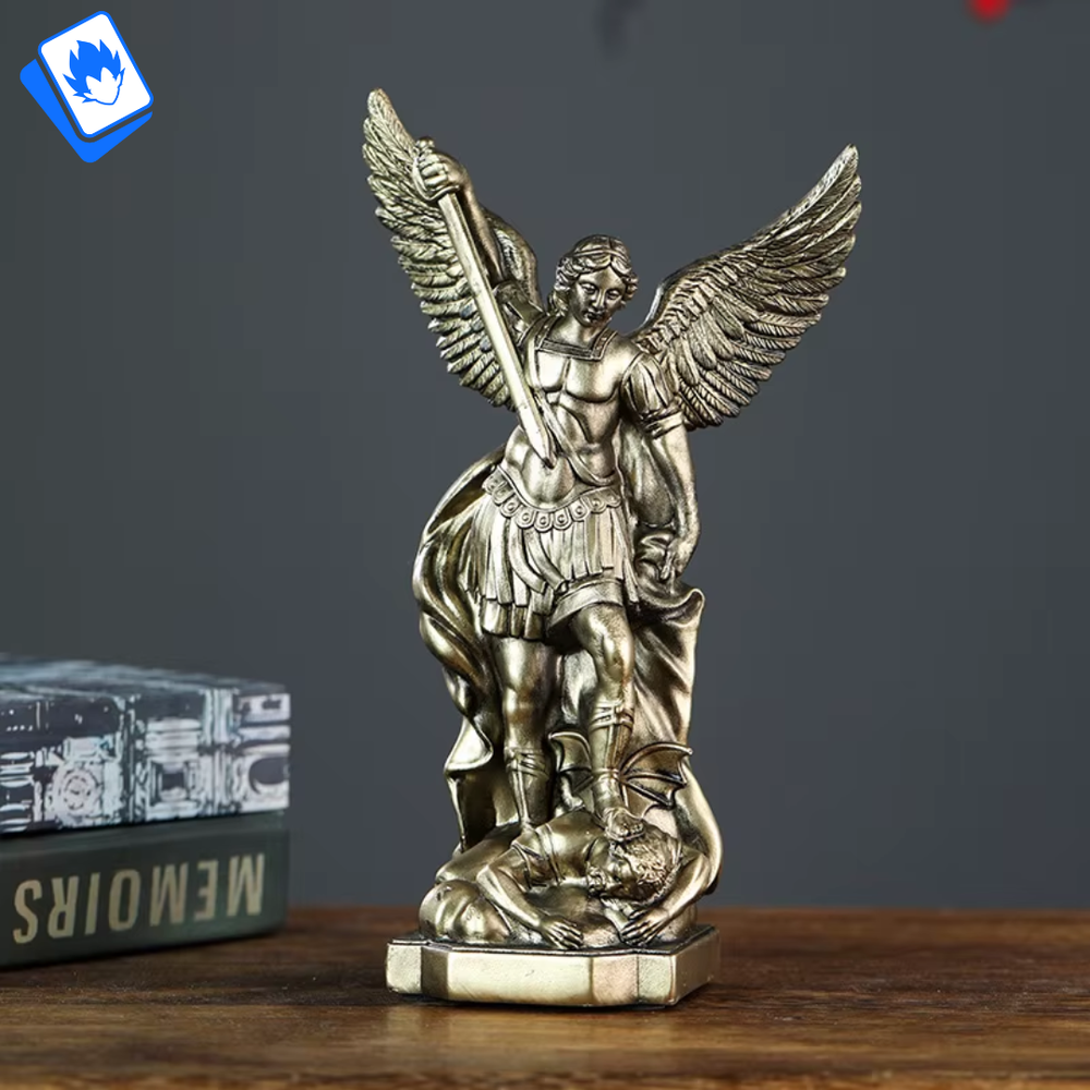 🏛 Modern Decorative Statue of Saint Michael 29cm Bronze✨ Collectible...