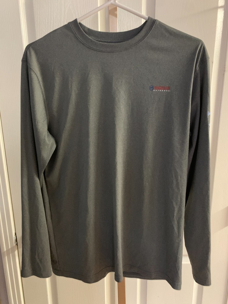 Magellan Outdoors Shirt Mens Small Gray Long Sleeve Fish Gear Dri fit