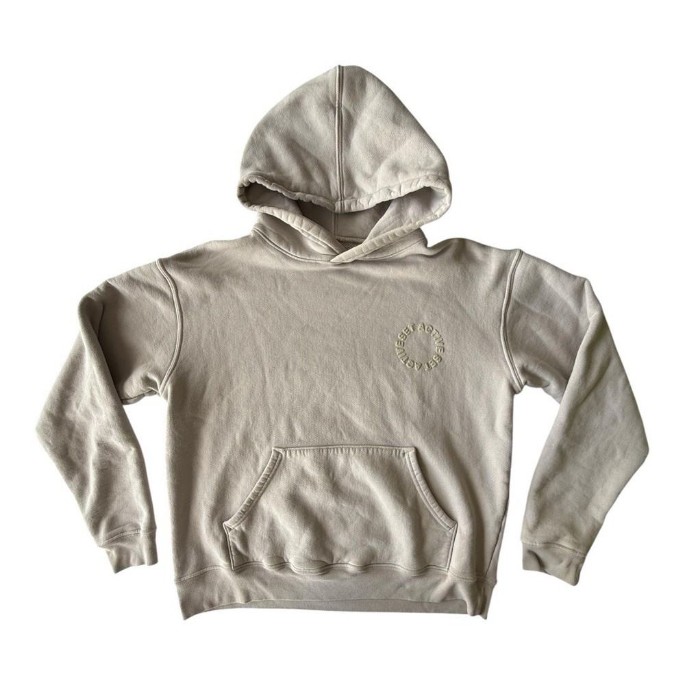 SET ACTIVE LA LOS ANGELES Greige Warm ATHLETIC HOODIE Gym Sweatshirt Women's S