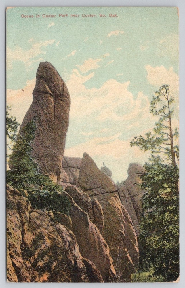 1910 Custer Park South Dakota Rock Formations Postcard Litho-Chrome