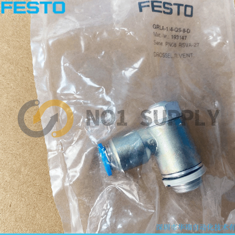 1PC FESTO GRLA-1/4-QS-8-D 193147 One-way Flow Control Valve