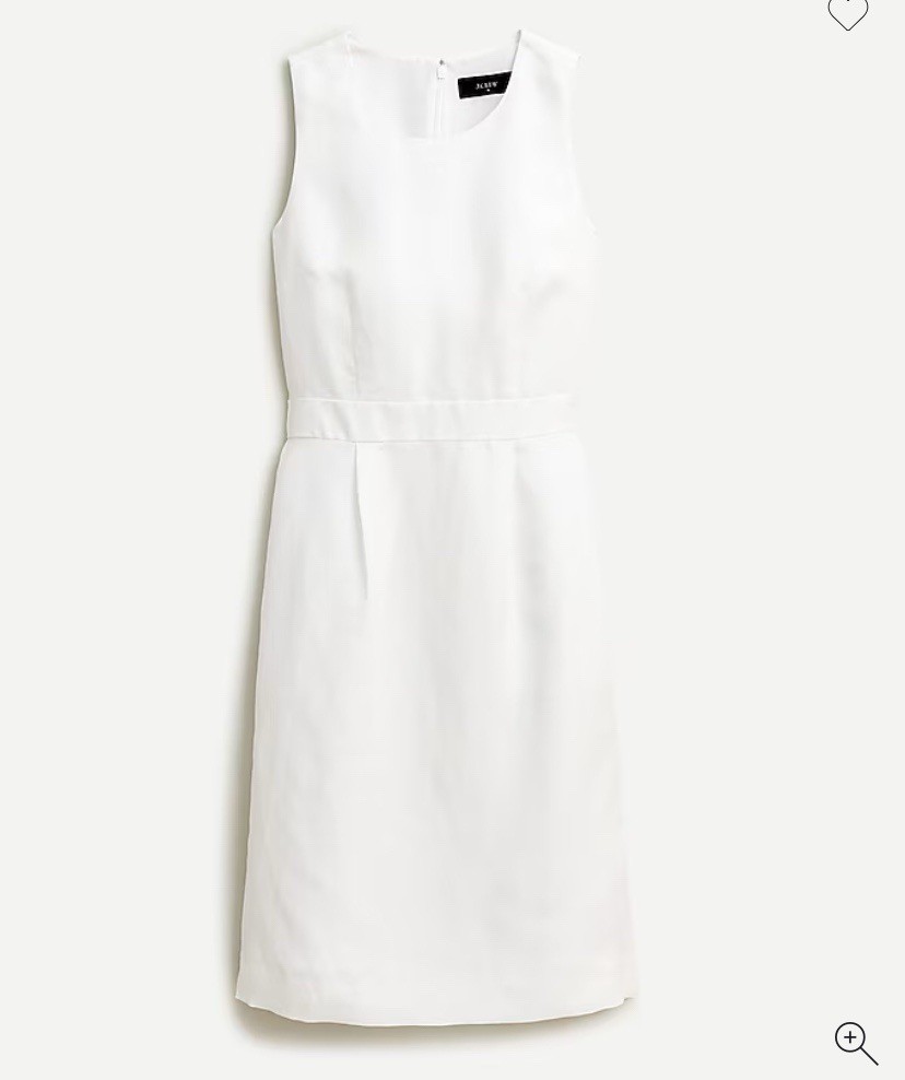 J. Crew Structured Sheath Dress White Linen Blend Sz 10 “READ”