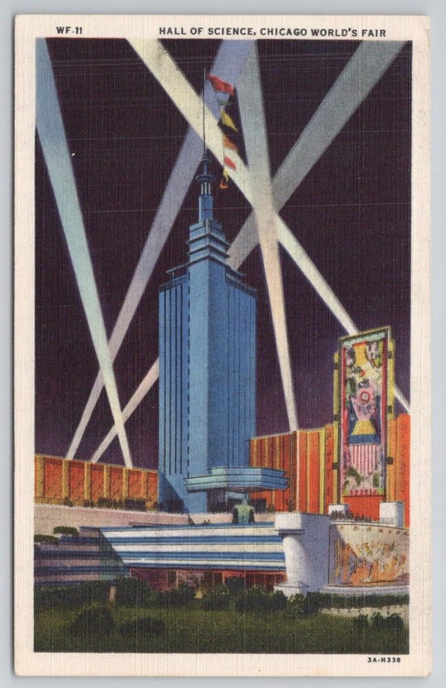 Hall of Science Chicago World's Fair 1933 Century of Progress Postcard