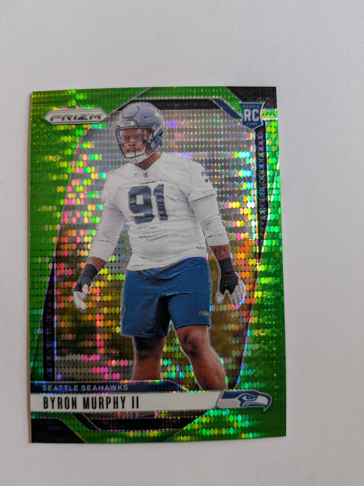 2024 Prizm Byron Murphy II #317 Rookie Seattle Seahawks Neon Green Pulsar RC
