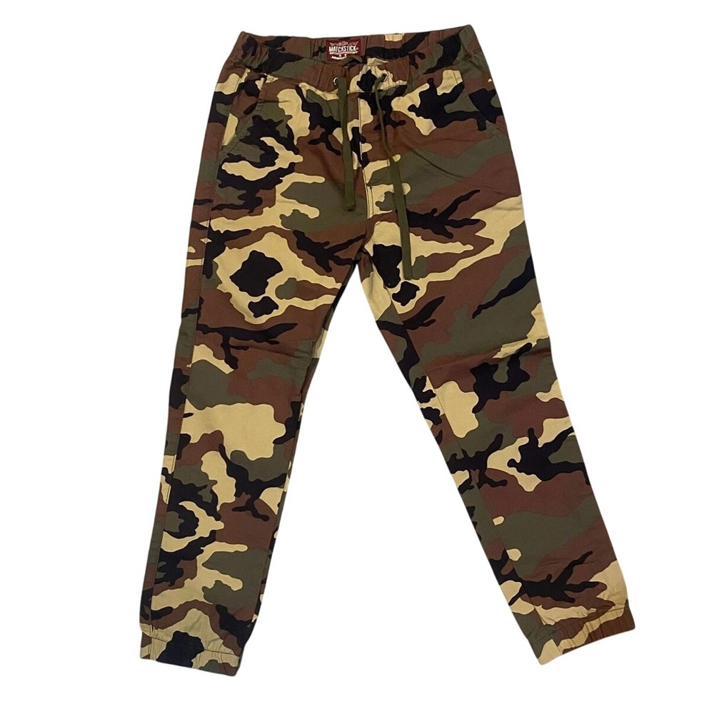 Men's M Green/Tan Camo Cargo Tactical Matchstick Pants