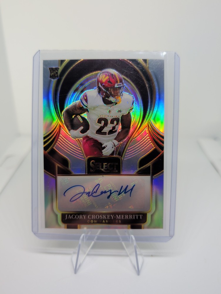 2025 Panini Select Select Signatures Rookie Jacory Croskey-Merritt Silver Prizm