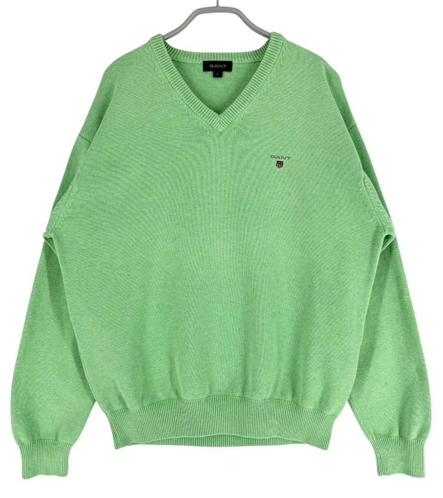 GANT Men V-Neck Jumper Pullover Sweater Size L