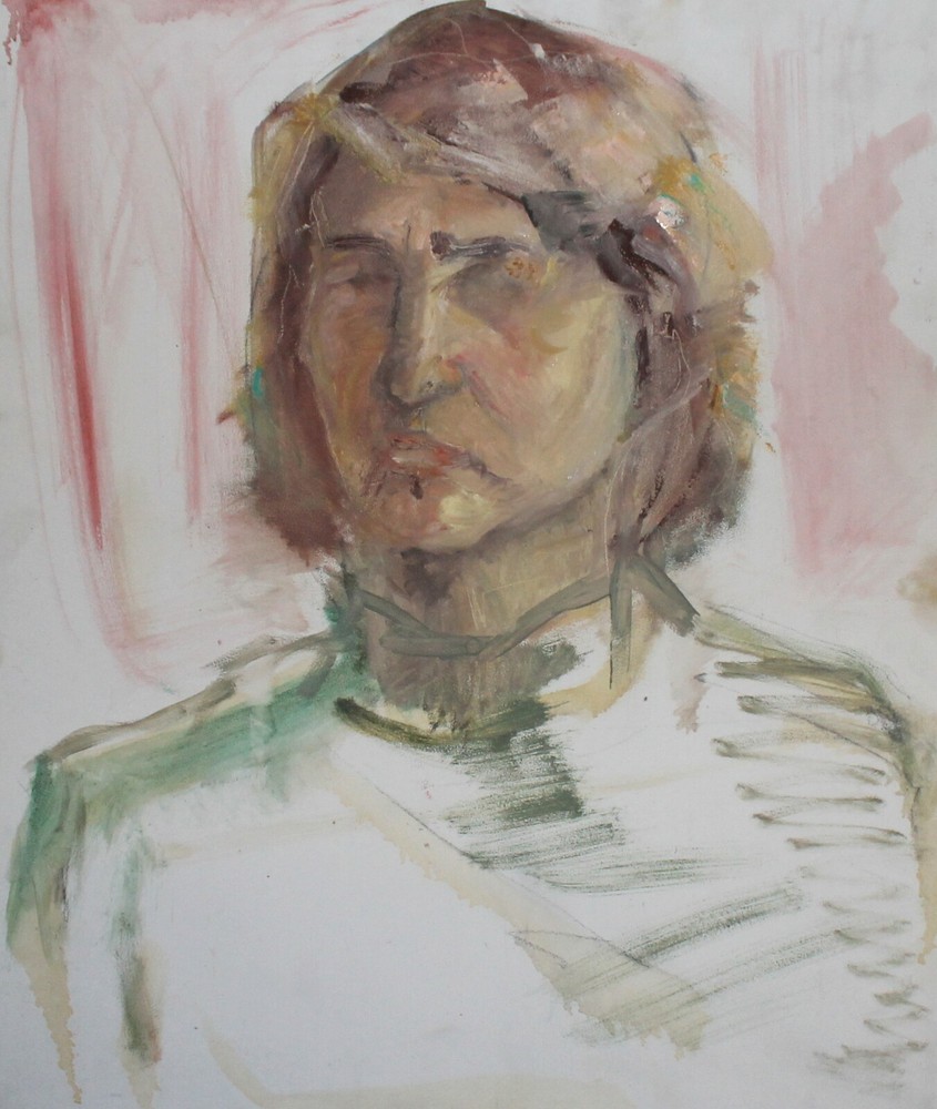 Vintage expressionist oil painting portrait