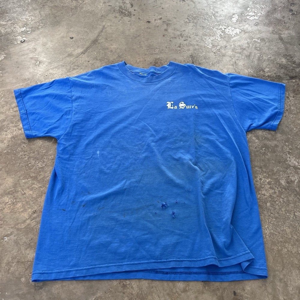 Vintage La Aires Thrashed T Shirt Large Grunge Holes Stains Sun Faded Burnout Th