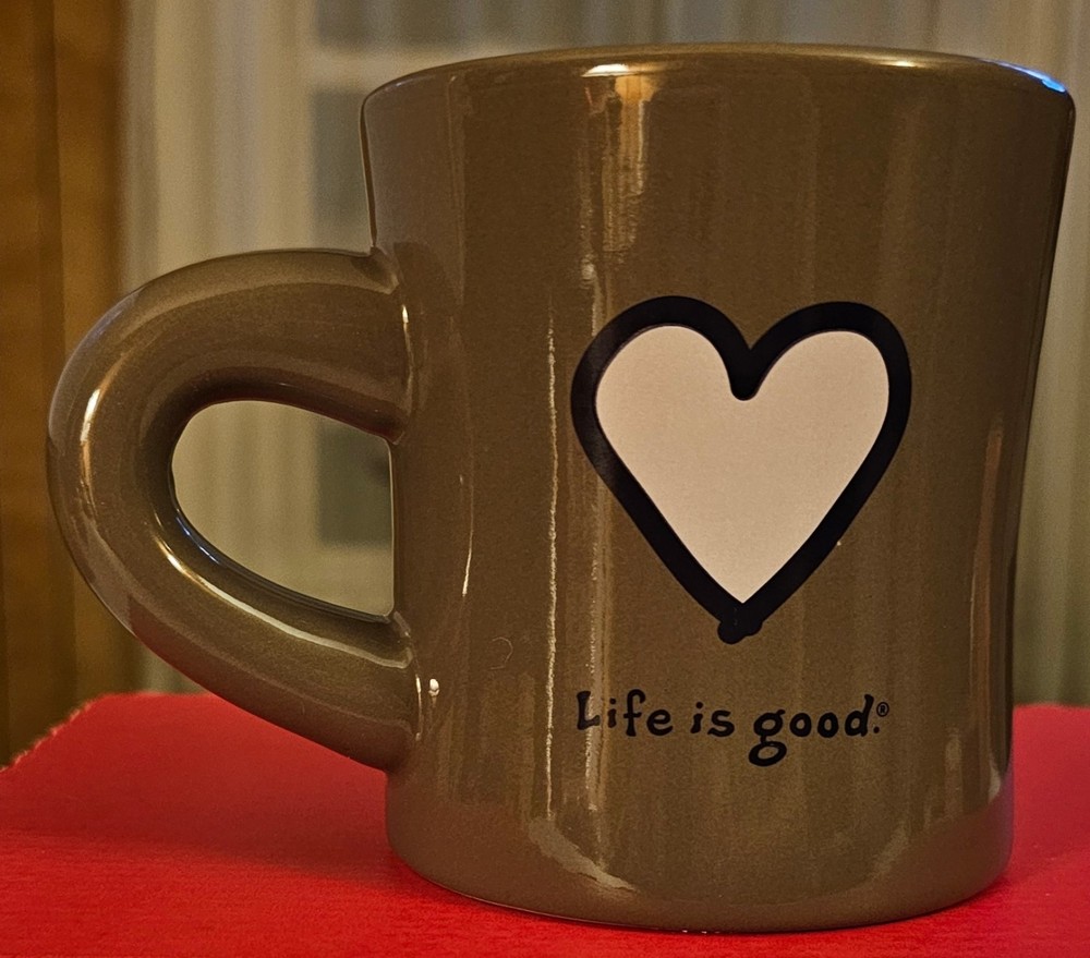 Life Is Good Heart Do What You Like, Like What You Do Brown Ceramic Coffee Mug