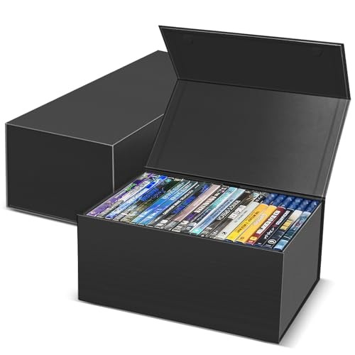 2 Pack Blu-ray Steelbook Storage Box for Movies & DVDs