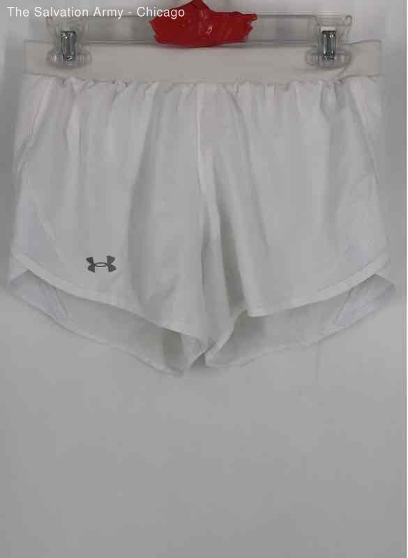 Under Armour Womens White Heatgear Elastic Waist Pull-On Athletic Shorts Size S