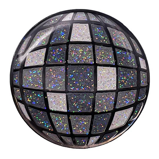 Embossed Enamel Lapel Pin Badge - Disco Ball 1.25