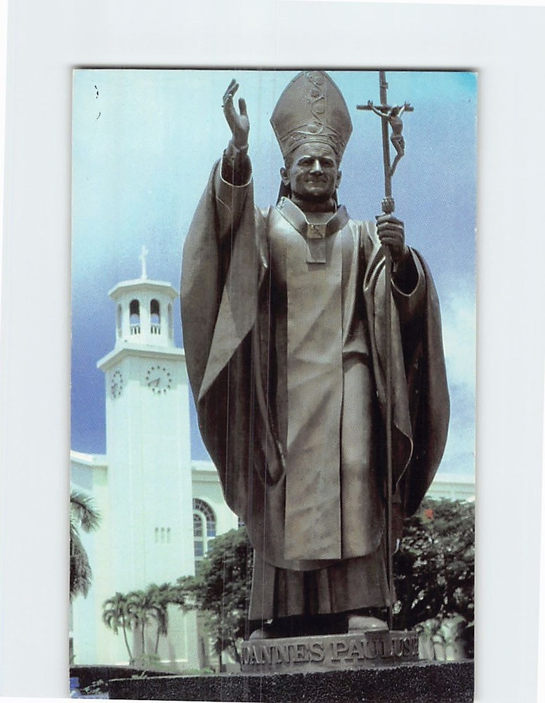 Postcard Pope John Paul II Statue