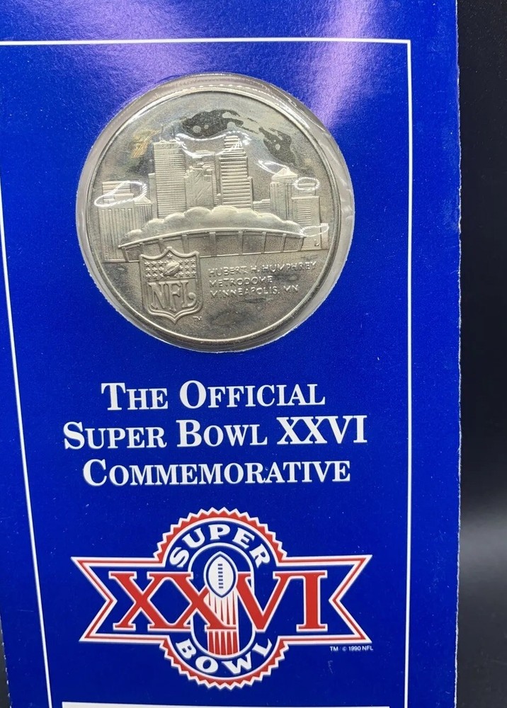 Super Bowl XXVI Commemorative Coin Metrodome Minnesota New Sealed Collectible #434