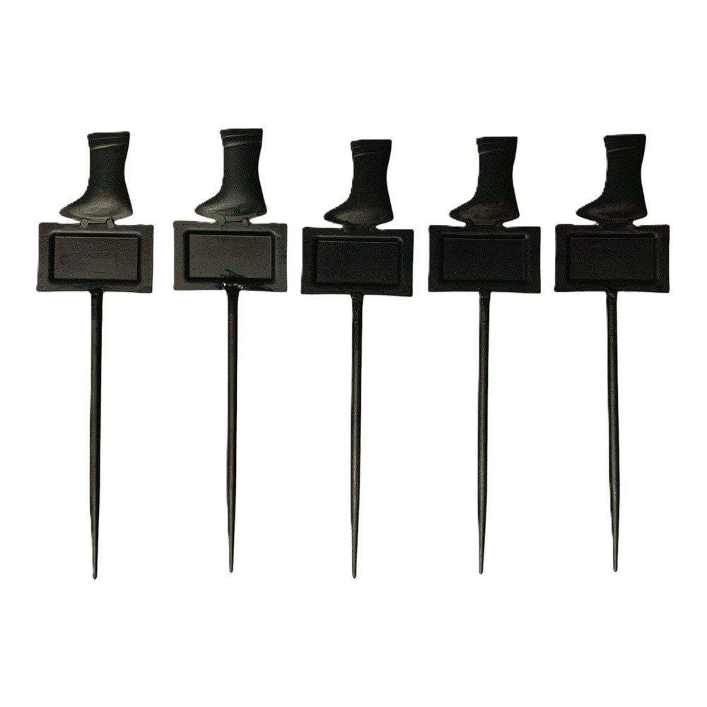 25942 - Set of Five Rustic Metal Plant Markers 10-Inch Flower Garden Stakes |9-2