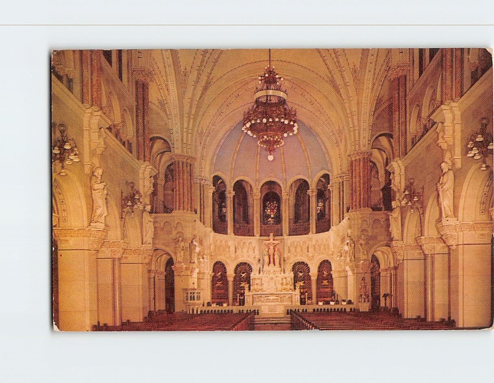 Postcard Interior St. Mary's Mission Seminary Techny Illinois USA