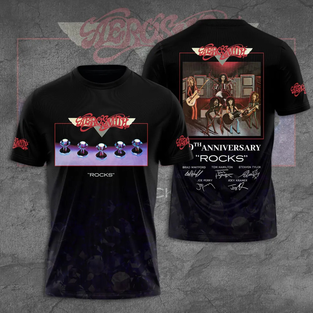 Aerosmith Rocks 50th Anniversary All Over Print Shirt - S to 5XL