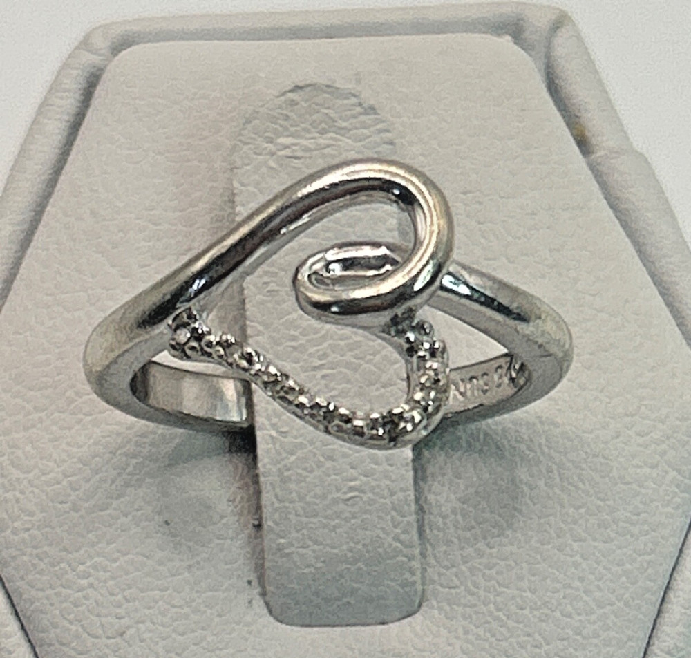 STUNNING .925 Vintage Sterling Silver Estate Ring Size 6.75 with Colorless Stone