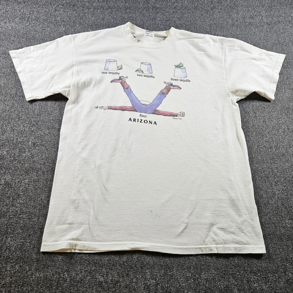 Vintage Tequila Funny Drinking 90s Graphic T-shirt Size Large Anvil Tag