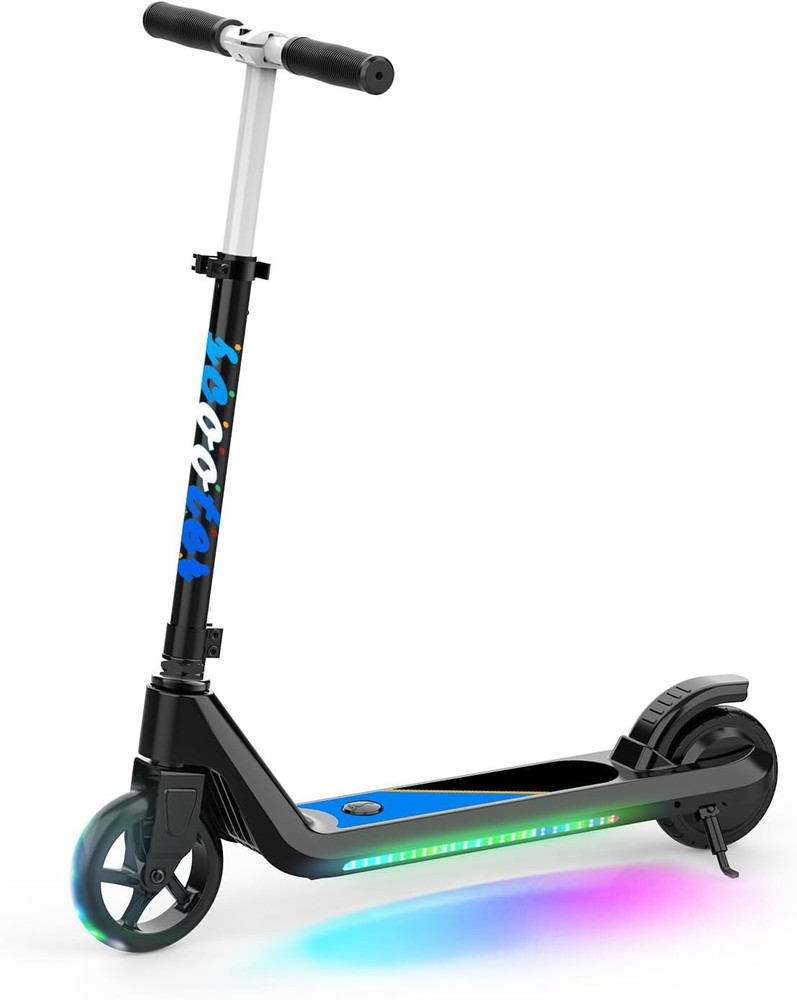 Kids Electric Scooter with Adjustable Speed & Height, Kick-Start Boost, Ages 6-10