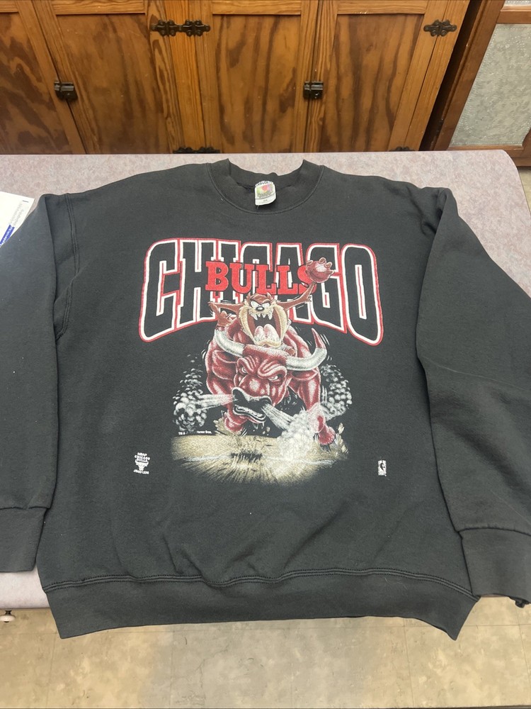 Vintage Chicago Bulls Sweatshirt Mens XL Taz Looney NBA 1993 Fruit Of The Loom