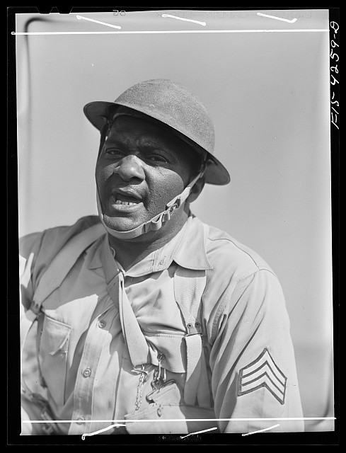 Fort Riley Kansas 1942 Cavalry Field Problem U.S. Army Sergeant Portrait