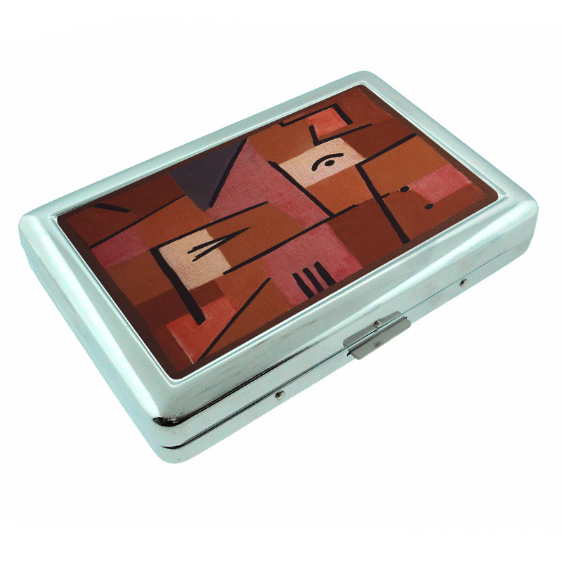 Abstract Art Em1 Silver Metal Cigarette Case RFID Protection Wallet-image