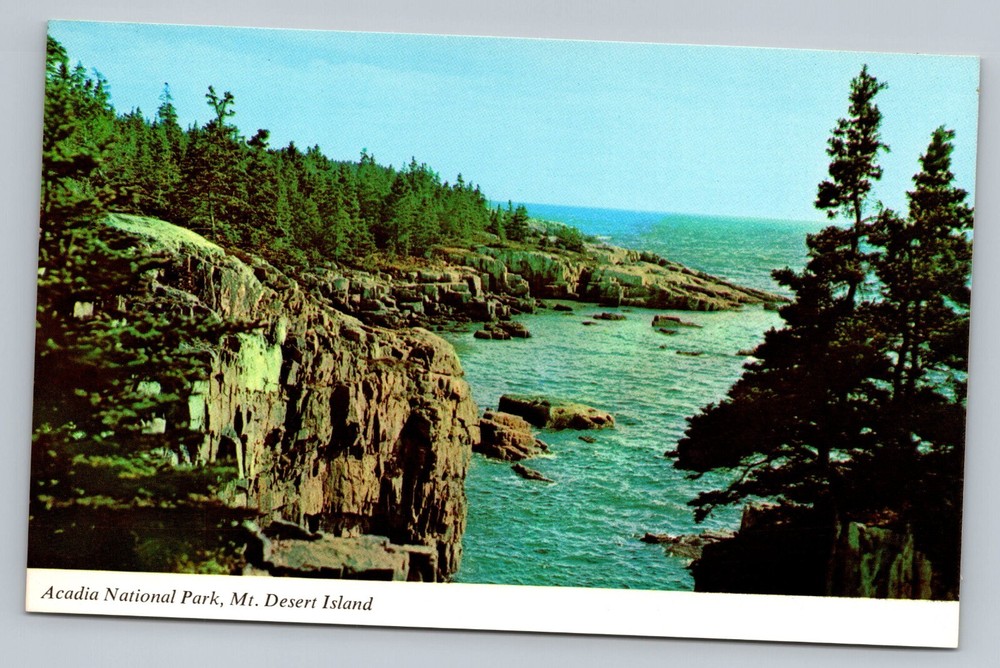 Schoodic Point Acadia National Park Rocky Coast Maine ME Vintage Postcard-image
