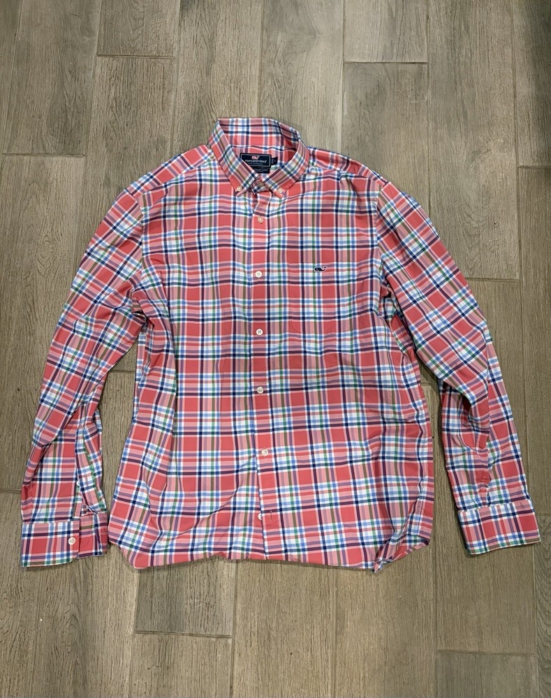Vineyard Vines Performance Tucker Shirt Men’s Large Plaid Classic Button Down