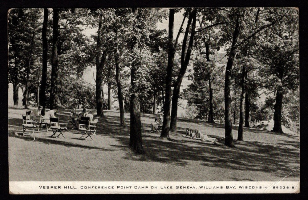 WILLIAMS BAY WI Conference Point Camp LAKE GENEVA Vesper Hill Postcard