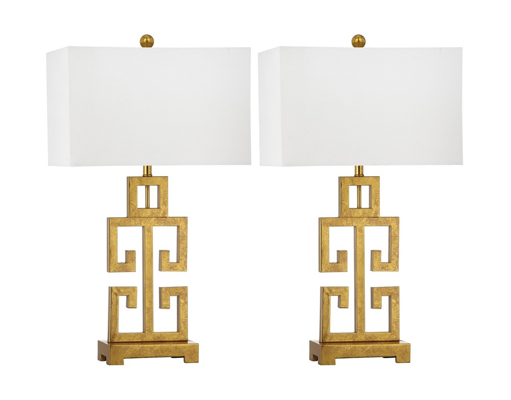 SAFAVIEH Lighting Collection – Greek Key Table Lamp Set of 2 – Antiq