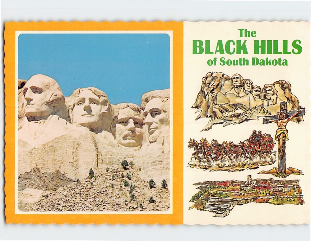 Postcard Mount Rushmore National Monument Black Hills South Dakota
